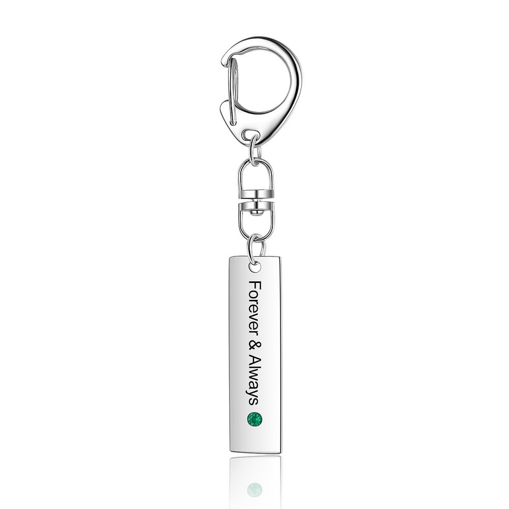 Bar Schlüsselanhänger mit Geburtsstein Personalisierte Gravuren b1-n1 Kettenmachen