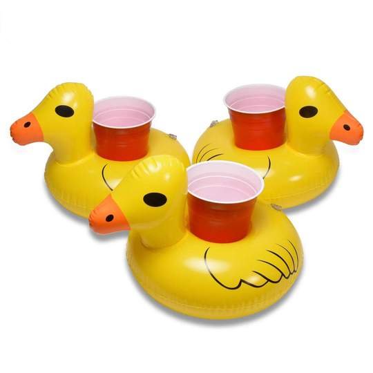 Inflatable Duck Drink Holder (3 Pack)、、sdecorshop
