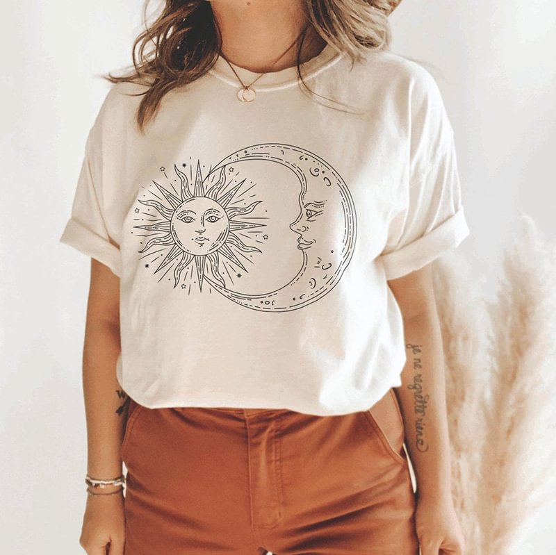   Sun together with moon fashion T-shirt - Neojana