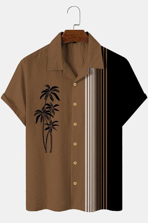 Tiboyz Striped Colorblock Short Sleeve Shirt