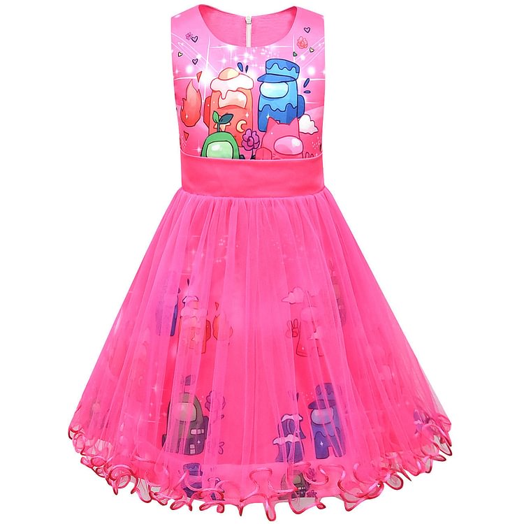 Among us Among us is the Medium And Big Girl Net Dress Girl Dress Princess Skirt 80331-Mayoulove
