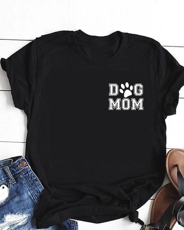 dog mom cotton tee printed t shirt p119228