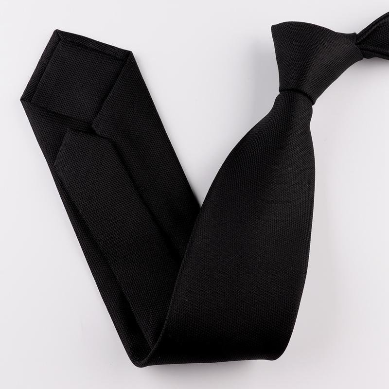 Cravate en soie noire unie-Soie Plus