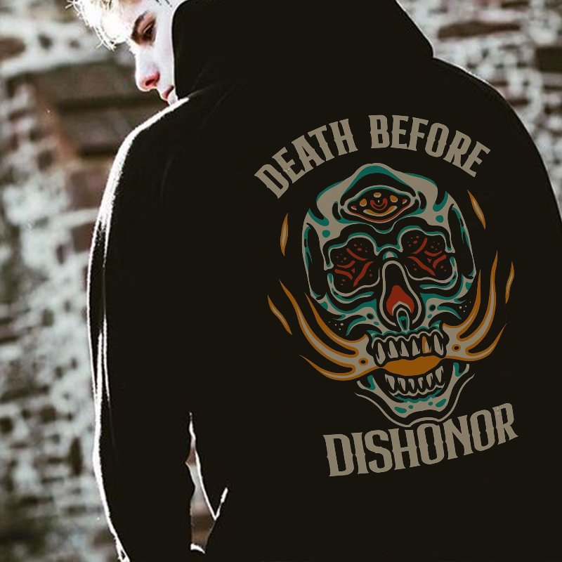 Death Before Dishonor Printed Men's Casual Hoodie - Krazyskull