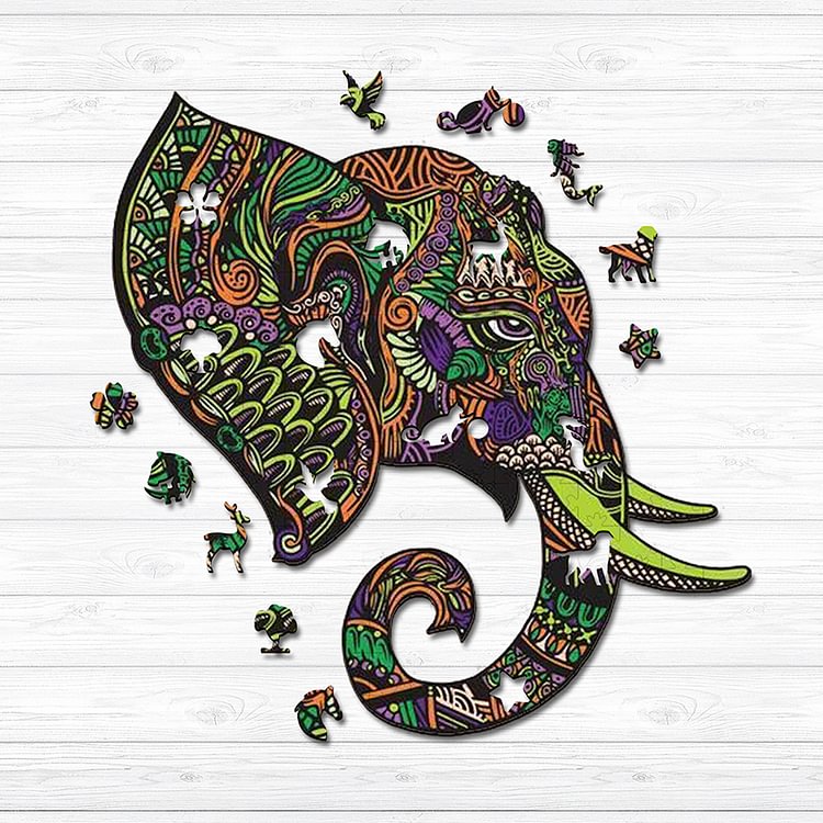 African Elephants Wooden Jigsaw Puzzle