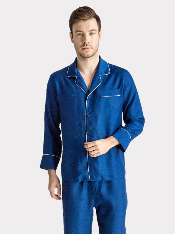 22 Momme High Quality Silk Pajamas Set For Men-Real Silk Life