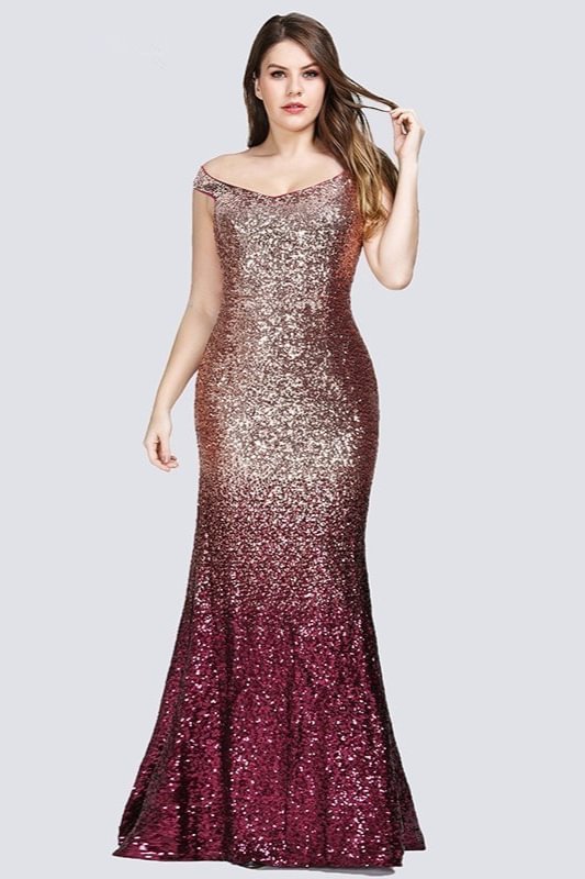 ombre sequins prom dress