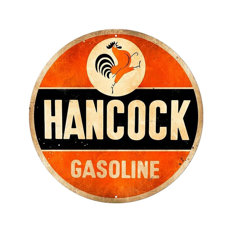 Hancock Gasoline - Round Tin Sign - 30*30CM