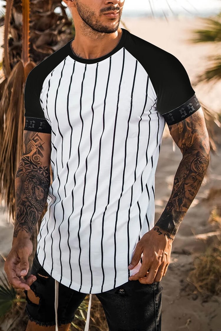 Tiboyz Fashionable Sports Slim Gradient Stretch T-Shirt