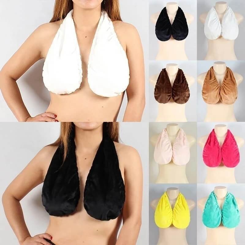 Breathy Solid Comfortable Neck Towel Bra for Women - vzzhome