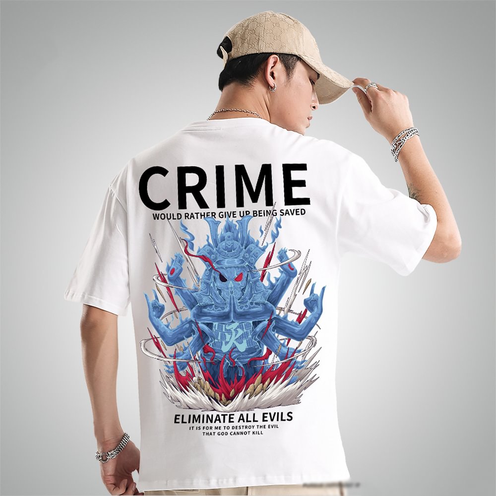 Trendy Brand T-shirt Anime Must Be Able To Print Short-sleeved Casual Loose Men's And Women's Tops / Techwear Club / Techwear
