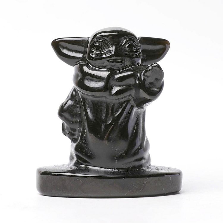 Black Obsidian Master Yoda Crystal Carvings Cartoon Bulk Cartoon BulkCrystal wholesale suppliers