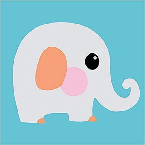 DIY Acrylic Painting, Paint by Number Kits for Kids Beginner - Cute Elephant 8" x 8"、bestdiys、sdecorshop