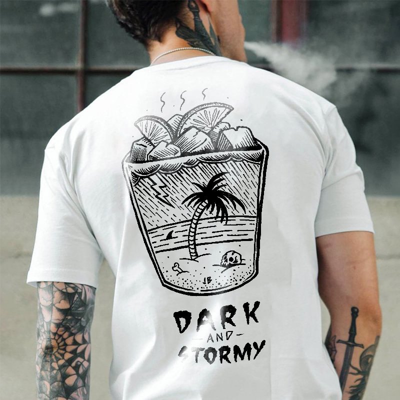 Cloeinc Skull Dark And Stormy Men's T-shirt - Cloeinc