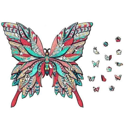 Jeffpuzzle™-JEFFPUZZLE™ BLUE BUTTERFLY WOODEN PUZZLE