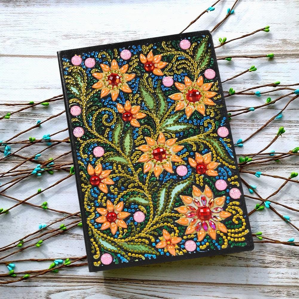 Bricolage Flower Special Shaped Diamond Painting 50 Pages A5 Sketchbook Notebook