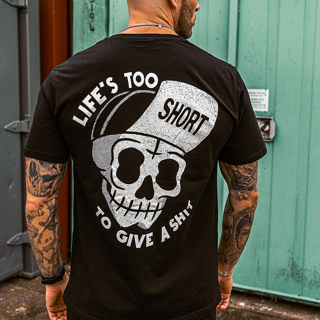 UPRANDY Life's Too Short To Give A Shit Printed Men's Casual T-shirt -  UPRANDY