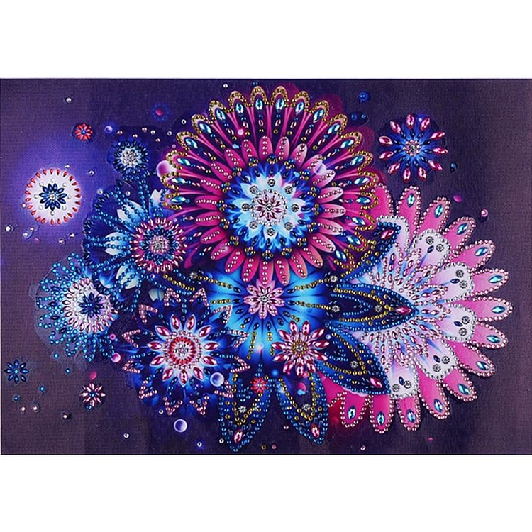 Gorgeous Flowers - Special Shaped Diamond Painting - 40*30CM