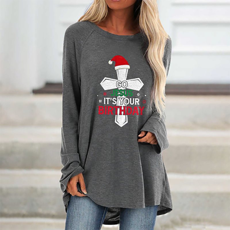 Jesus It's Your Birthday Christmas Style Long Sleeve T-shirt