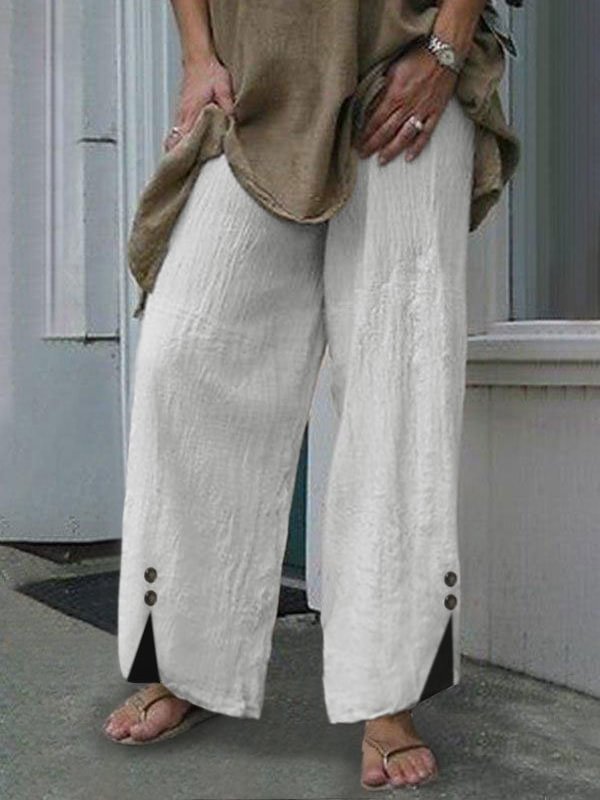 Women's Linen Casual Solid Pants
