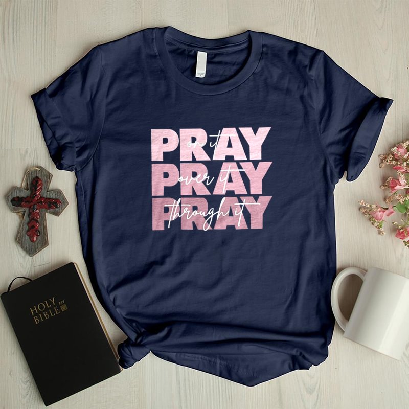 Pray letter print designer graphic tees