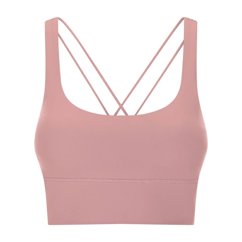 Hergymclothing Coral Pink cheap push up sports bra online shopping