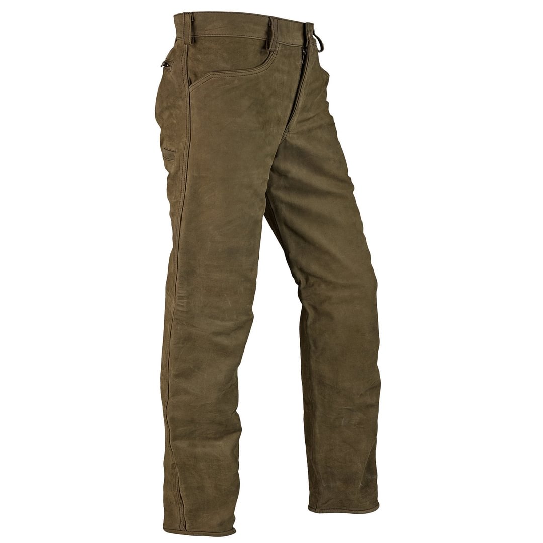 Mens Waterproof And Tear-resistant Hunting Leather Pants / [viawink] /
