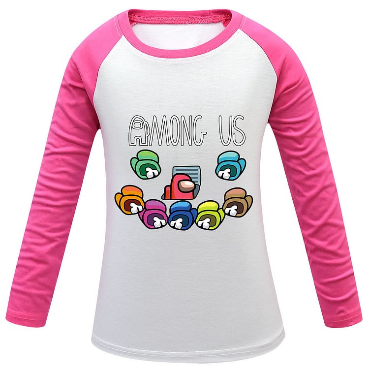 Among us boy bottoming shirt girl long sleeve contrast color 9025-Mayoulove