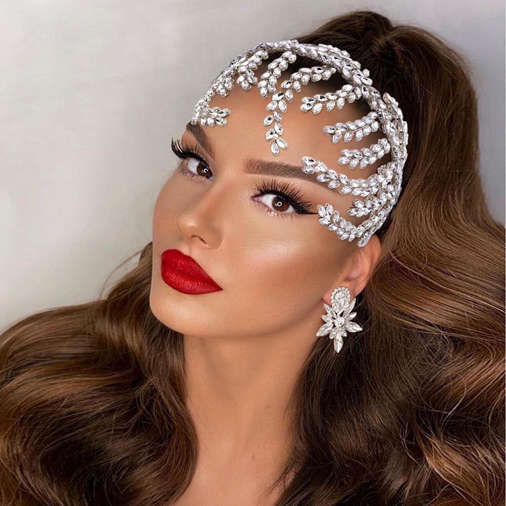 Crown Tiara Indian Bridal Hair Headwear Accessories-VESSFUL