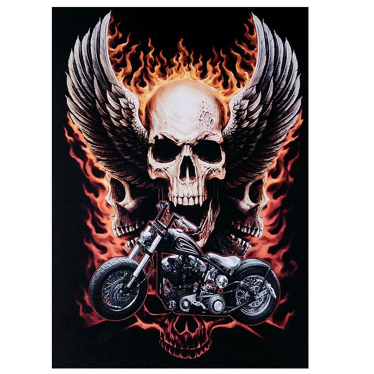 Motorcycle Skull - Special Shaped Diamond Painting - 40*30CM