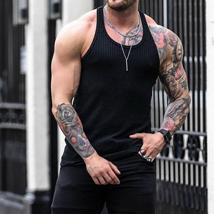 Solid Color Summer Sleeveless Top Casual Gym Men's Tank