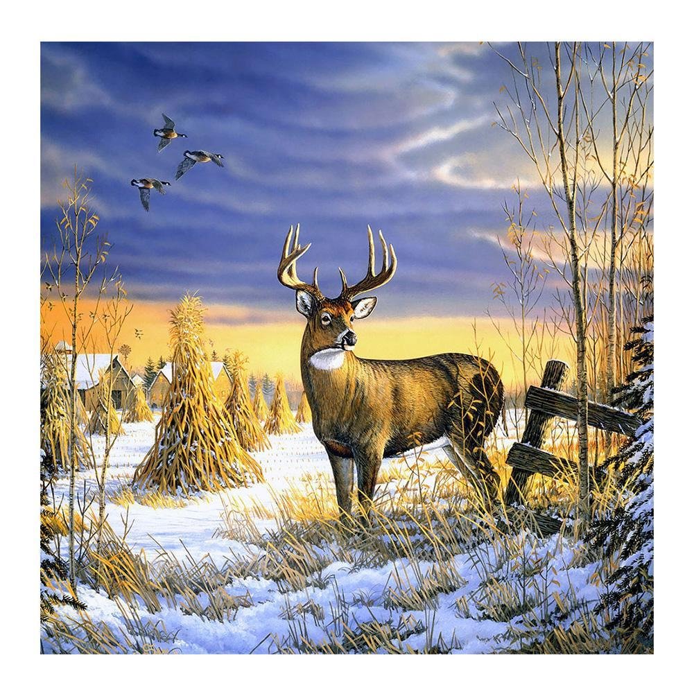Full Round Diamond Painting Deer  Craft (30*30cm)