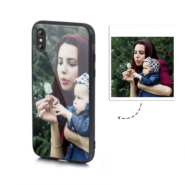 IPhone X Custom Photo Protective Phone Case Glass Surface