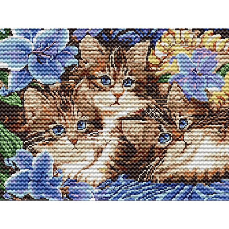 (Counted/Stamped)Cats - Cross Stitch  39X31CM