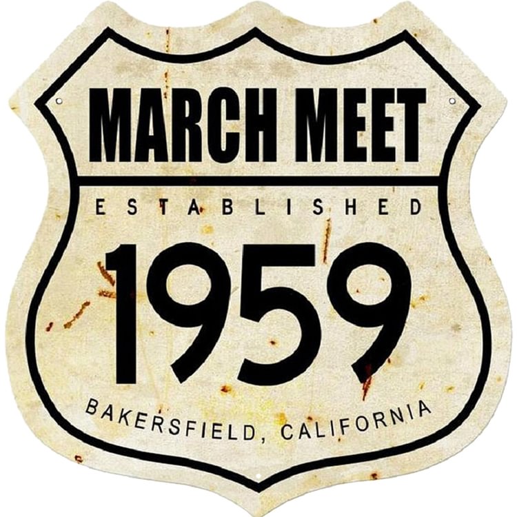 March Meet 1959- Shield Shape Tin Sign - 30*30CM