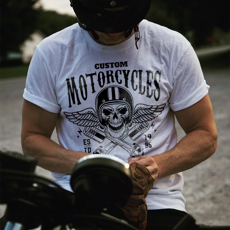 UPRANDY CUSTOM MOTORCYCLES printed T-shirt designer -  UPRANDY