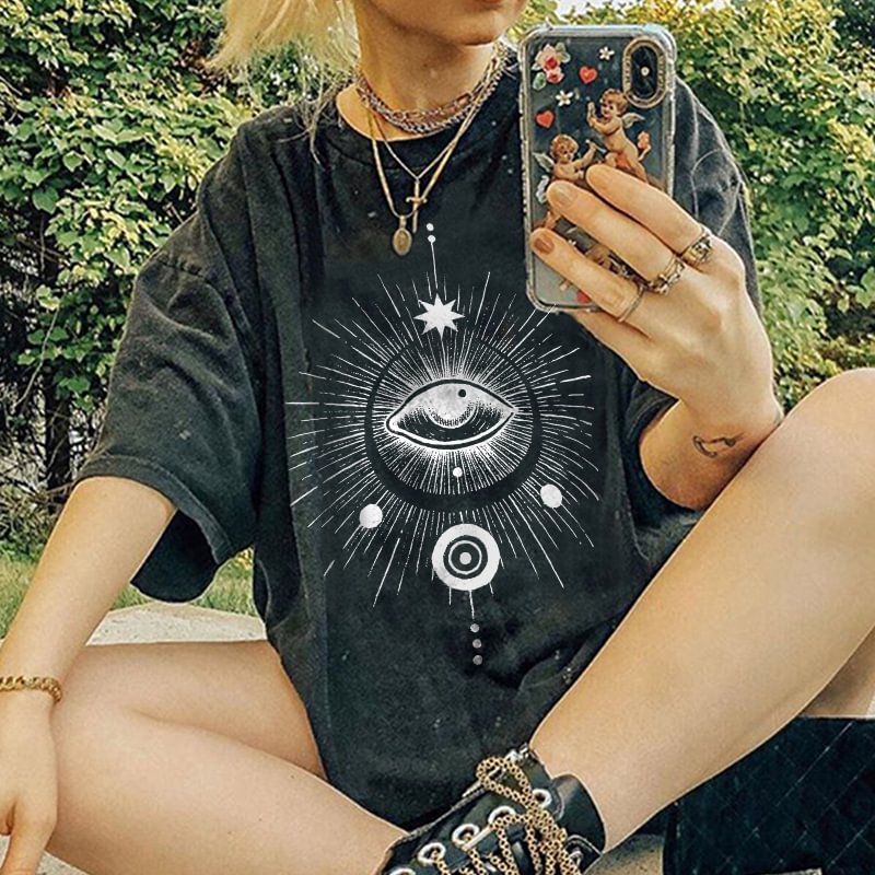   Mysterious evil eyes printed t-shirt designer - Neojana
