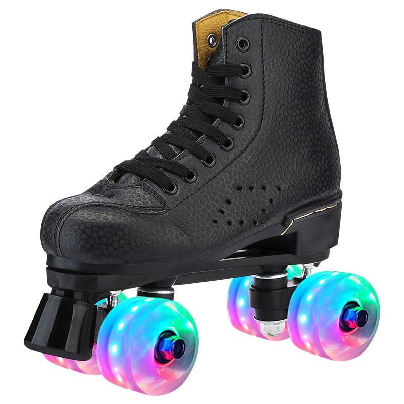 Black Mesh Leather Breathable Unisex Roller Skates for Beginner、、sdecorshop