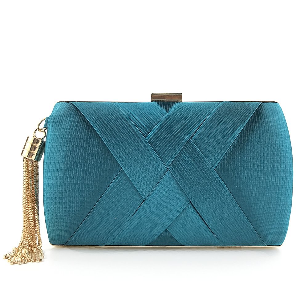 Stylish Multi-Color Evening Clutch Purse Silk Handbag-VESSFUL