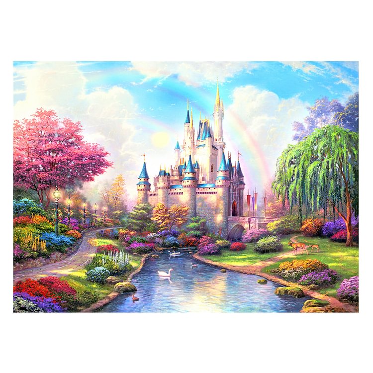 (Counted/Stamped)Rainbow Castle - 3 Strands Cross Stitch 72*55CM