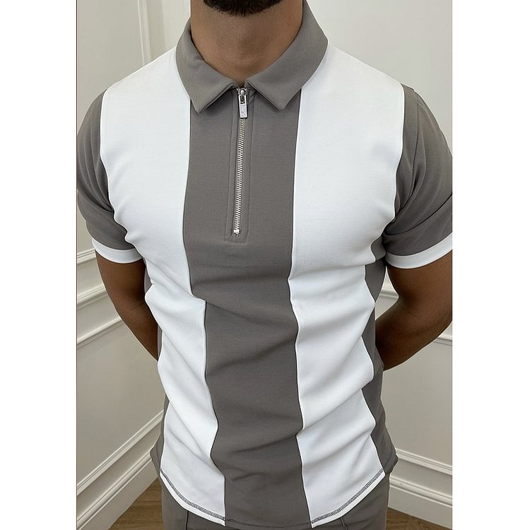 Contrasting Short Sleeve Polo Shirt
