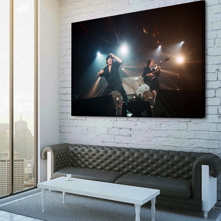 AC/DC Angus Young and Brian Johnson Canvas Wall Art