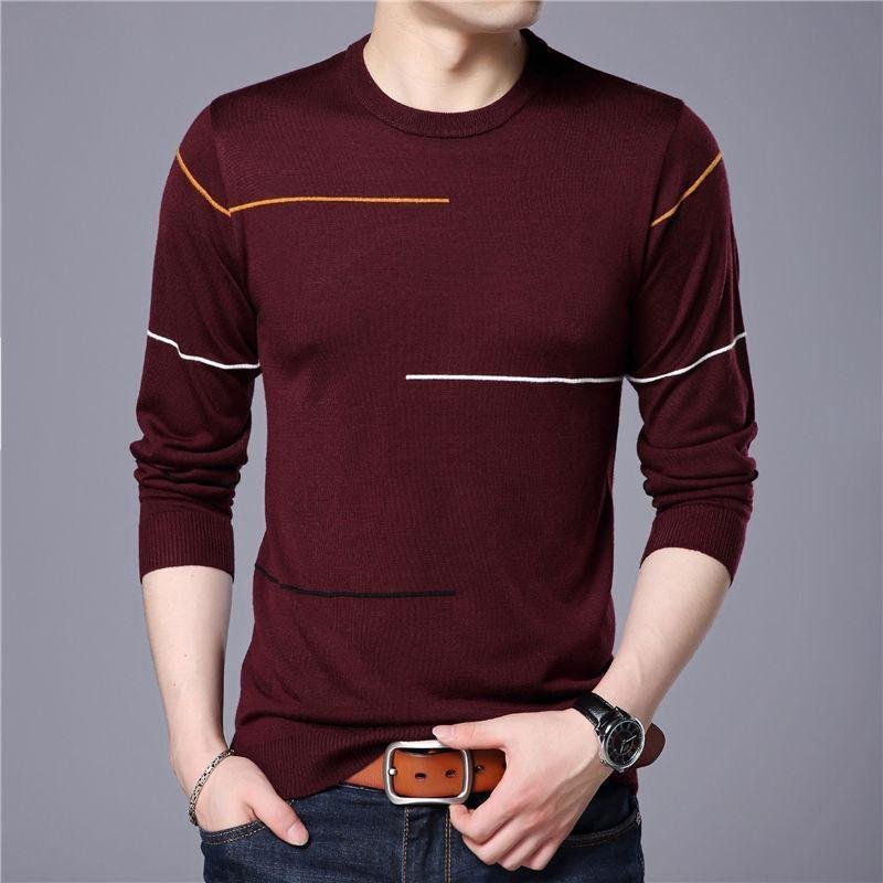 Wool Sweater Men Brand Clothing Slim Warm Sweaters O-Neck Pullover-Corachic