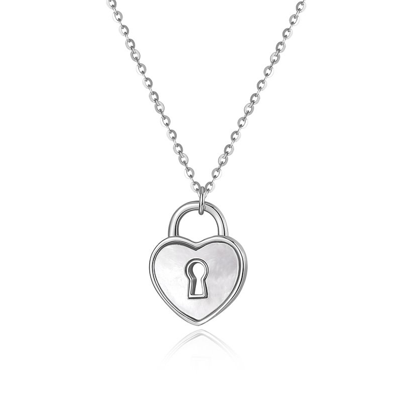 Heart Lock Silver Pendant Necklace