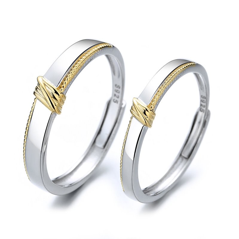 Love Interweaving Adjustable Couple Rings