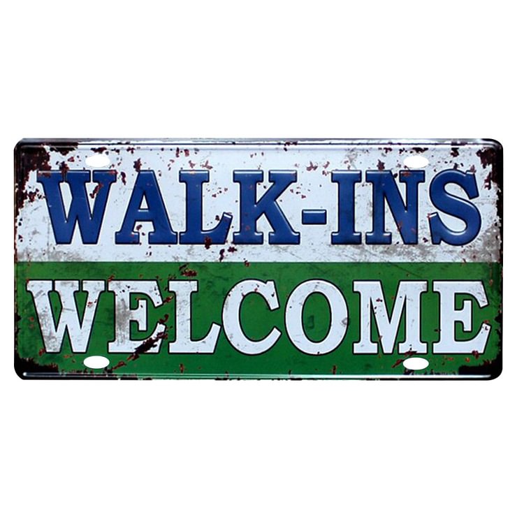 WALK-INS - Car Plate License Tin Signs/Wooden Signs - 30x15cm