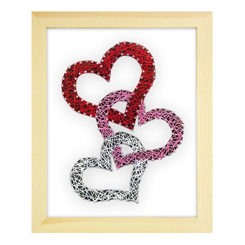 Three Hearts String Art Kit-Ainnpuzzle