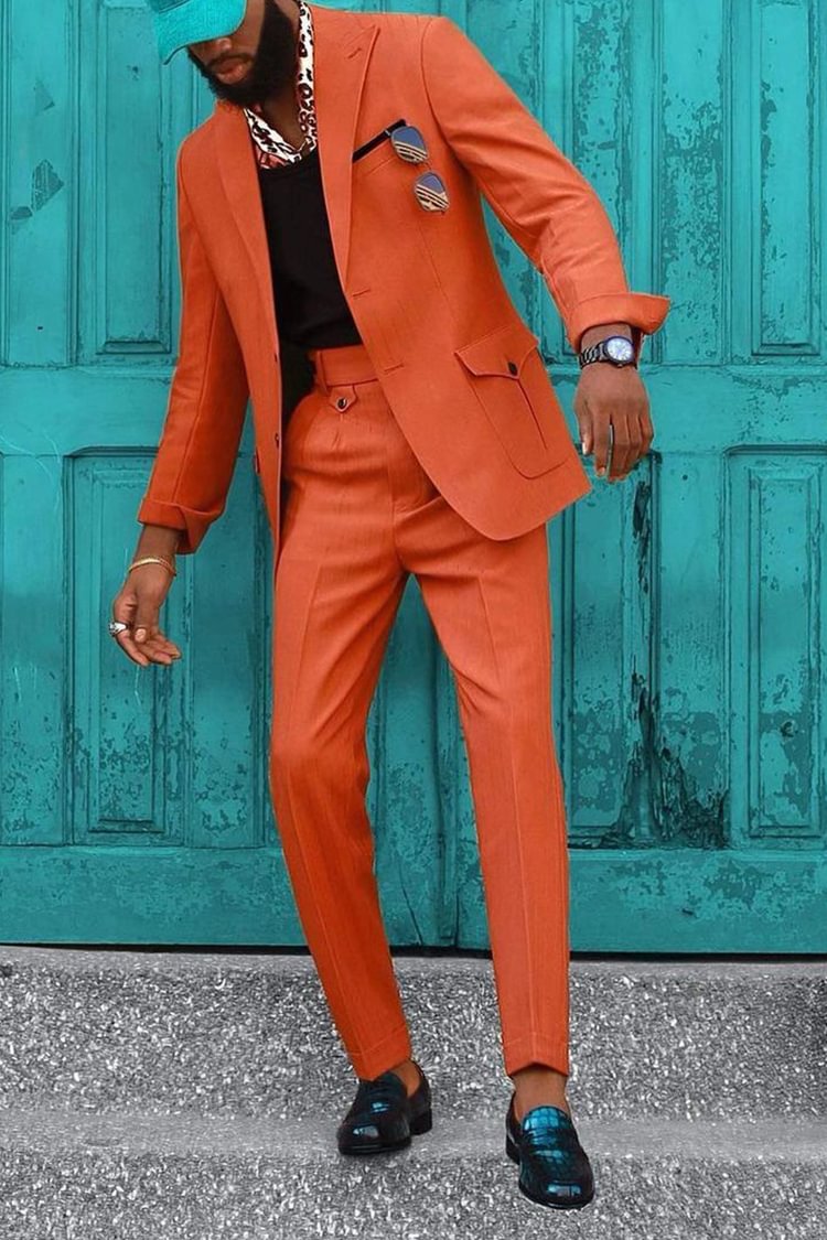 Tiboyz Men's Outfits Fashion Casual Solid Color Suit