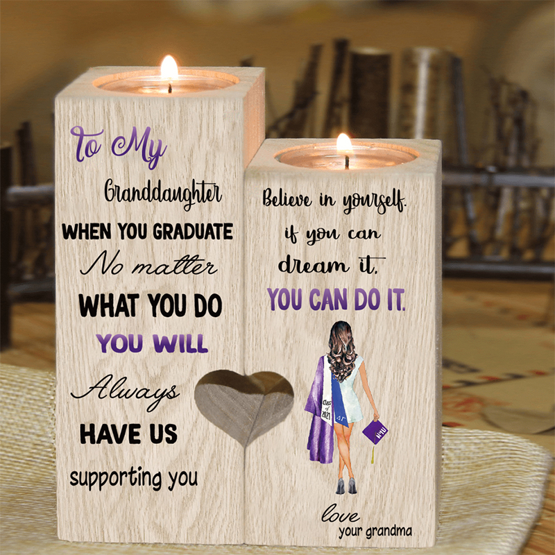 If You Can Dream It, You Can Do It - Grandma to Granddaughter Graduation Candle Holder Candlesticks Graduation Gift