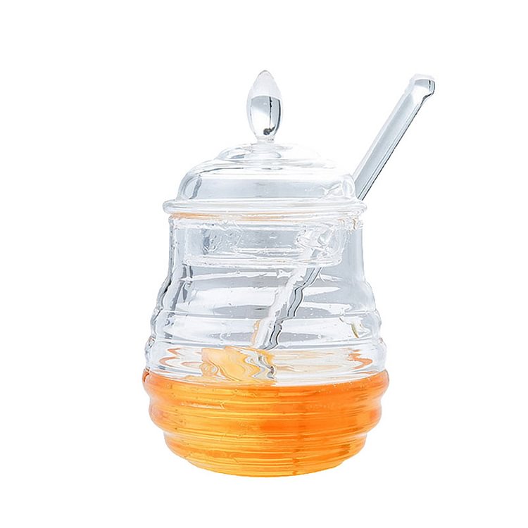 245ml Beehive Shaped Honey Jar with Dipper Stick Seasoning Pot Juice Bottle